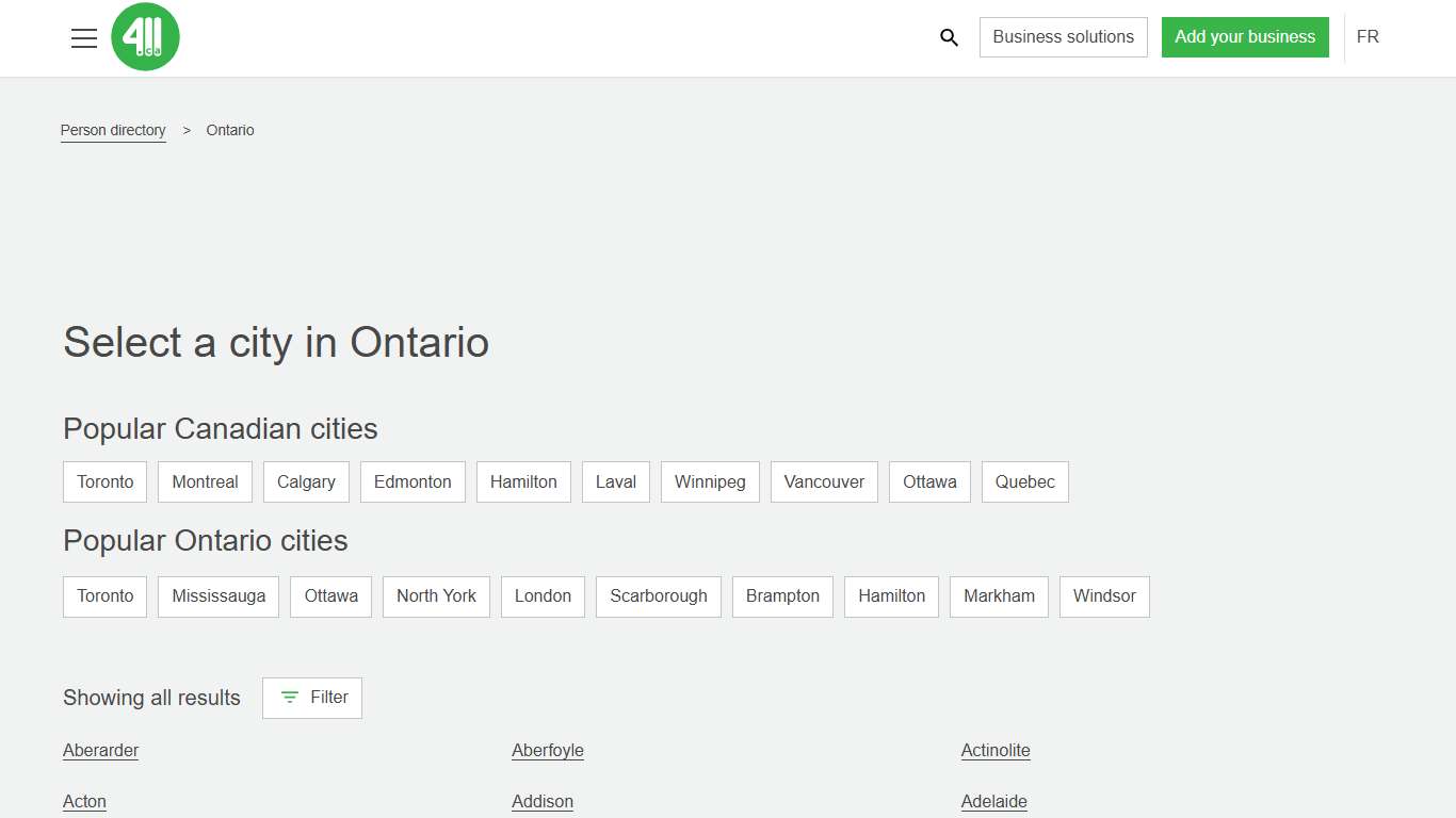 Find People in Ontario 411.ca