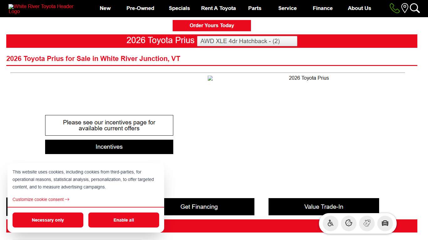 2026 Toyota Prius for Sale in White River Junction, VT - White River Toyota